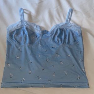 Cute baby blue lace crop top